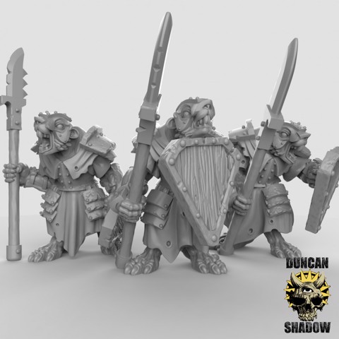 Image of Armoured Ratfolk with Shields (Pre Supported)