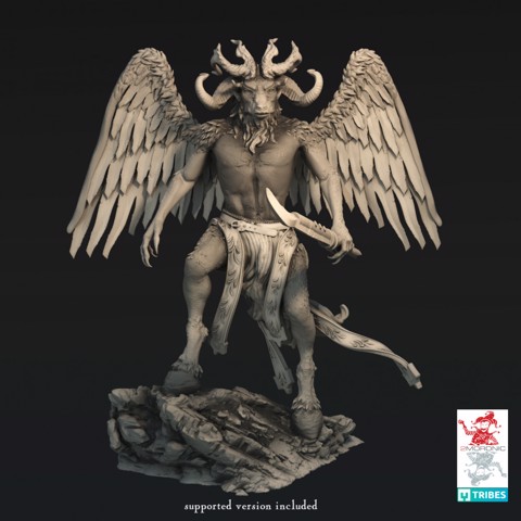 Image of Baphomet the Horned Prince of Demons (3 inch/75 mm base, 3+ inch/75+ mm height miniature)