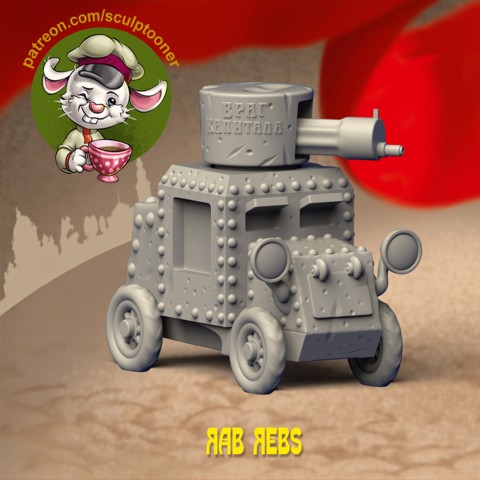 Image of Armored warcar - Reb Rabs 32 mm printable miniature 3D print model