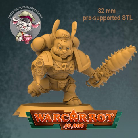 Image of Carrot Marine - 32 mm miniature from WarCarrot 40000 3D print model