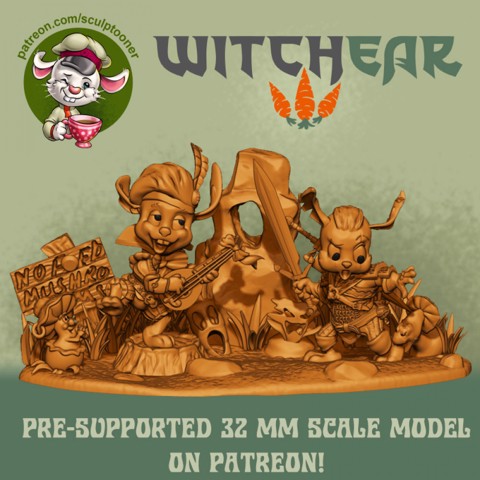 Image of Witchear - 32 mm pre supported diorama 3D print model