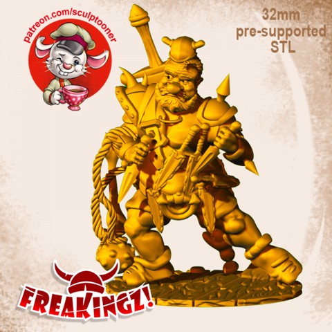 Image of Bold skeaky-peaky viking - FreakingZ 3d printable miniature 3D print model