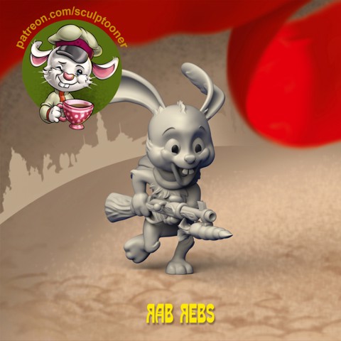 Image of Funny rabbit - Reb Rabs 32 mm printable miniature 3D print model