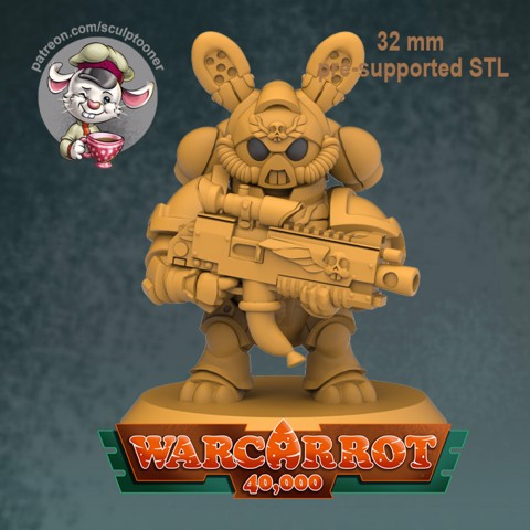 Image of Assault Marine - 32 MM MINIATURE FROM WARCARROT 40000 3D print model