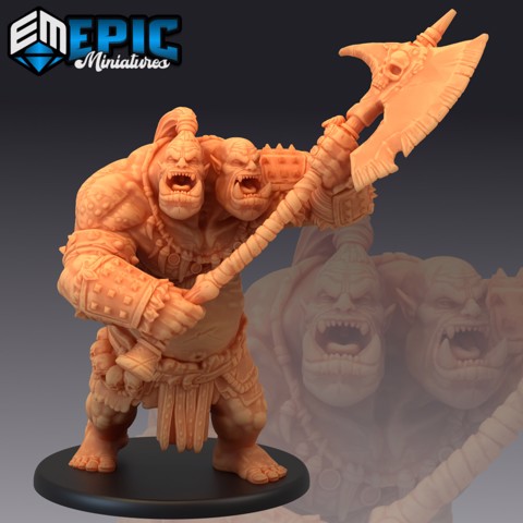 Image of Ettin Tribe Axe Warrior / Ancient Two Headed Ogre / Burning Land Encounter