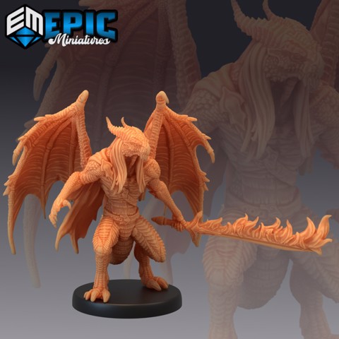 Image of Draconic Demon Red Flame Sword / Fire Devil Dragon / Demonic Encounter