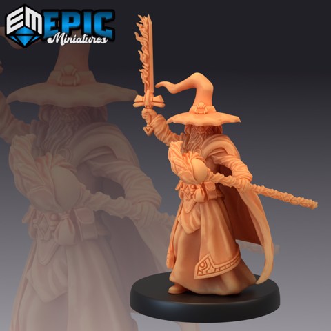 Image of Gray Wizard Flame Sword / Human Sorcerer / Wise Magician