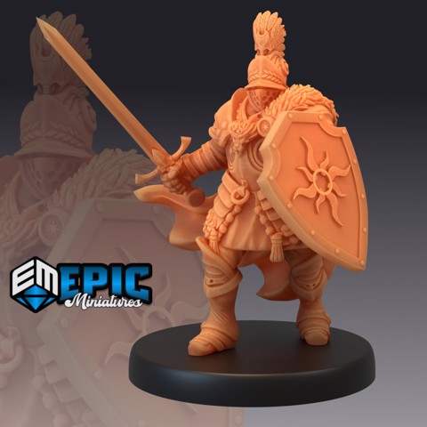Image of Castle Knight Attacking / Armored Warrior / Sword Shield Fighter / Guard
