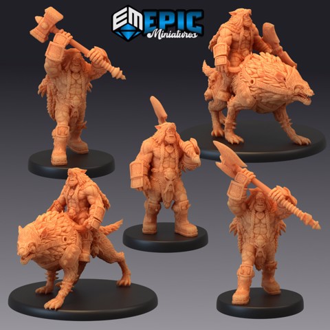 Image of Orc Warg Tamer Set / Green Skin Army Warrior / Classic Creature