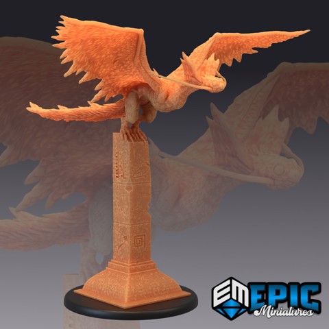 Image of Snow Wyvern Pillar / Arctic Feathered Drake / Ice Dragon Bird