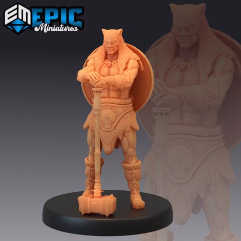 Image of Barbarian Champion Hammer / Masked Warrior / Melee Adventurer