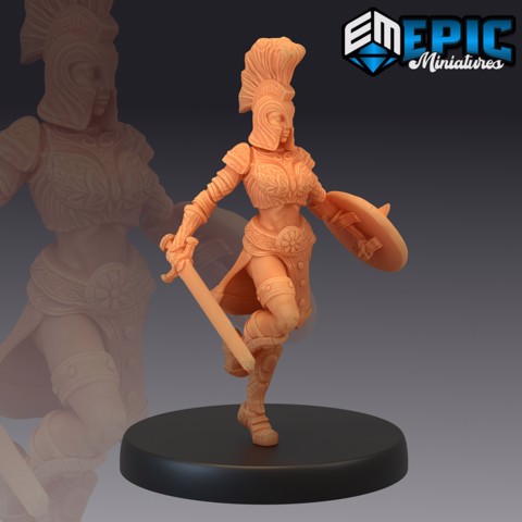 Image of Gladiator Female Running / Roman Slave Warrior / Colosseum Encounter
