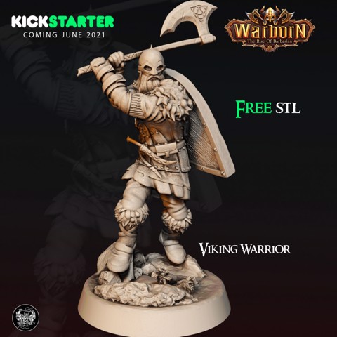 Image of KICKSTARTER FREE ''VIking Warrior" Presupported 3D Model