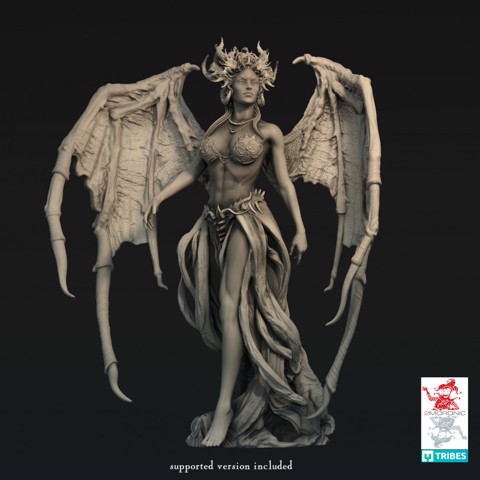Image of Lilith the Queen of Night, The First Succubus (3 inch/75 mm base, 4+ inch/100+ mm height miniature)