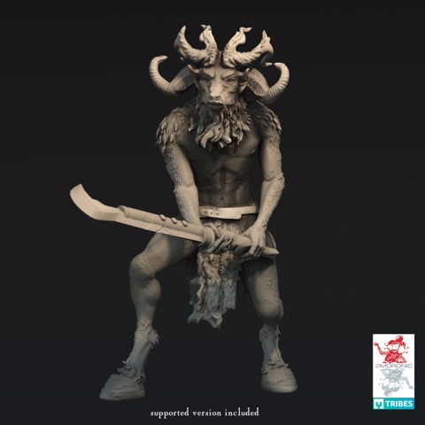 Image of Ghour – Demon Minotaur (2 inch/50 mm base, 2.5 inch/65 mm height miniature)