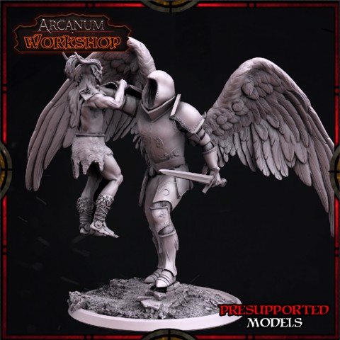 Image of Arcangel fighting demon