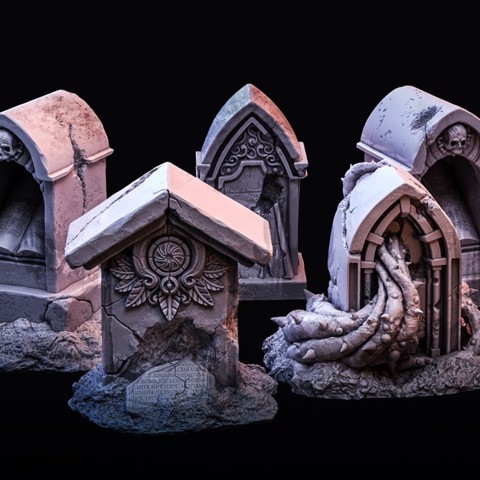 Image of Gravestones x 9
