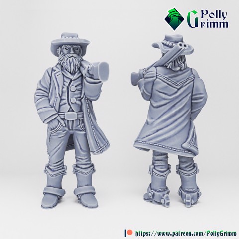 Image of Tabletop historic miniature. Wild west set. Cowboy with gu