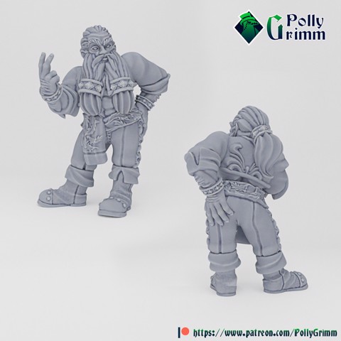 Image of Fantasy tabletop miniature character. Dwarf gigolo