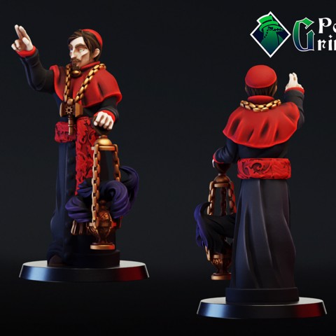 Image of Fantasy priest, inquisitor, cardinal with censer