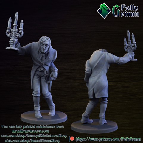 Image of Igor a hunchbacked assistant. Victorian butler of mad scientist. Steampunk tabletop miniature