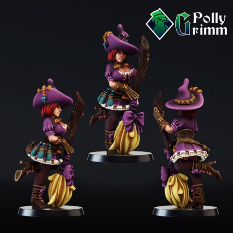 Image of Tabletop miniature. Cute witch