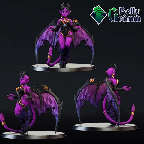 Image of Tabletop miniature. Demon, devil succubus monster girl
