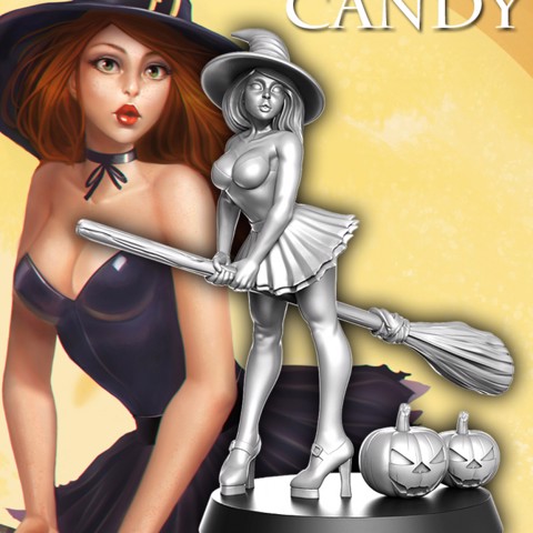Image of Candy - Female witch Halloween - 32mm - DnD