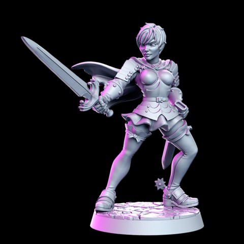 Image of Cleto - Female knight - 32mm - DnD