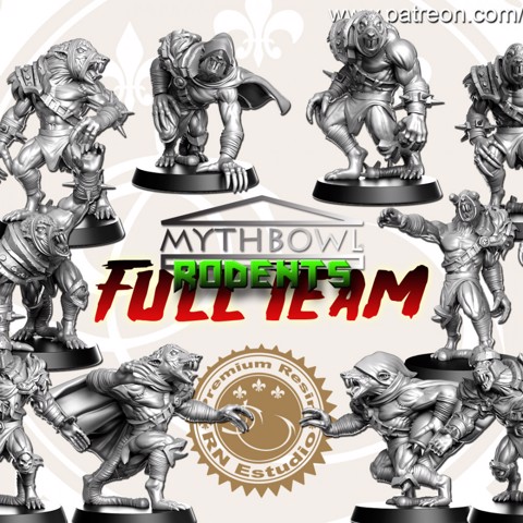 Image of Rodents Team 16 miniatures Fantasy Football 32mm