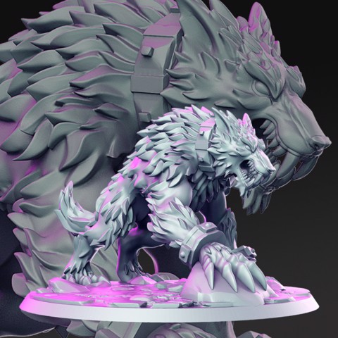 Image of Fangrir- Giant Wolf - 32mm - DnD -