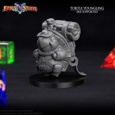 Image of Tortle Youngling Miniature - Pre-Supported