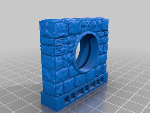 Image of Dungeon Stone Sewer Outlet with Drop In Grate Options