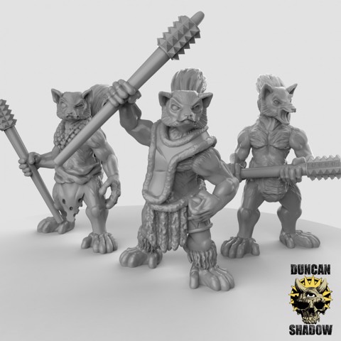 Image of Lemur Folk with Warclubs (pre supported)