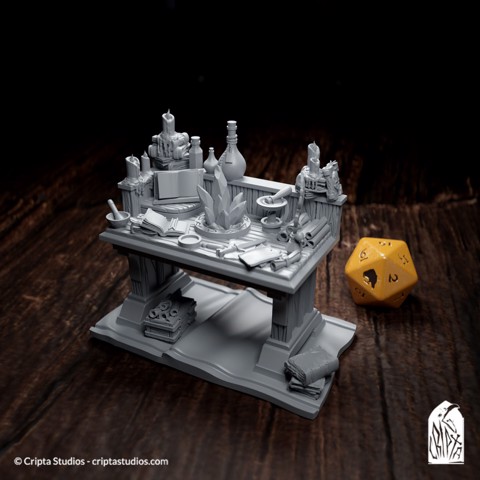 Image of Alchemy Table and Chair - Prop | The Call of the Necromancer