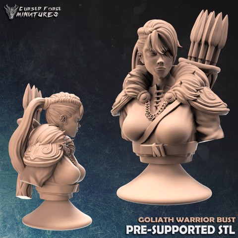Image of Goliath female warrior bust (supported)