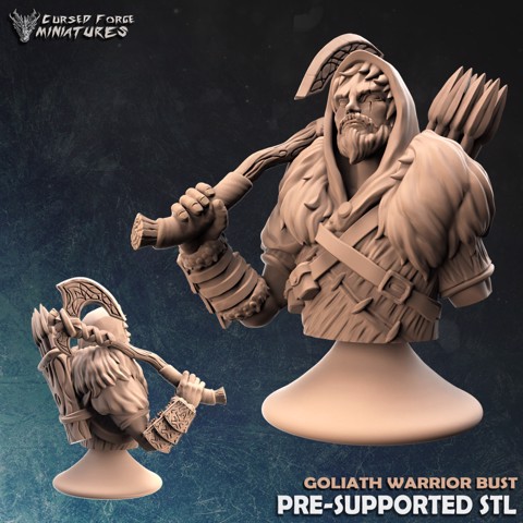 Image of Goliath male warrior bust (supported)