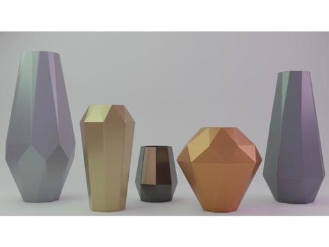 Image of Faceted Vases