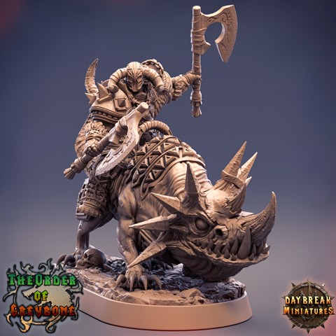 Image of Balthazar Doublefang on Horned Wolf - The Order of Greybone