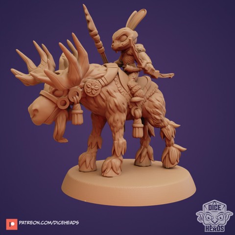 Image of Mounted Moose & Frost Druid Hare (pre-supported)