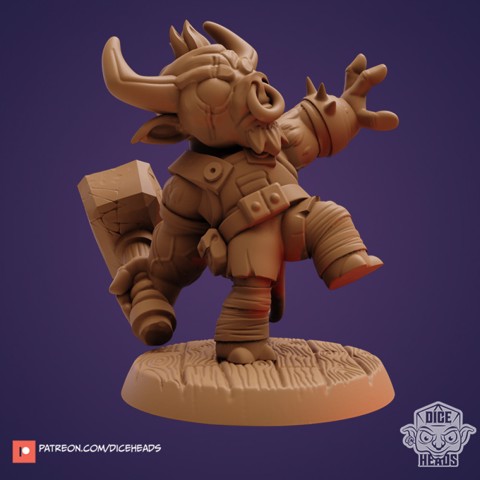 Image of Minotaur Barbarian (pre-supported included)