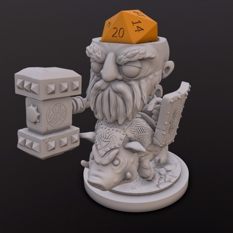 Image of Dwarf Fighter (Ulrich Hogrider) Dice Head
