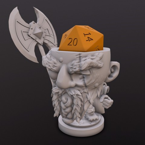 Image of Dwarf Fighter (Magnus) Dice Head