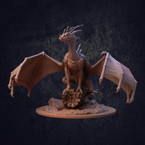 Image of Indigo Fae Dragon - Presupported