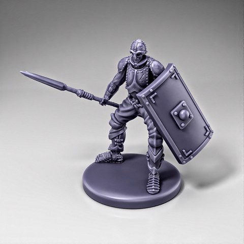 Image of Skeleton - Infantry - Javelin + Scutum Shield - Ready Pose