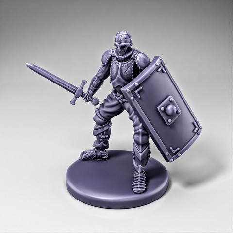 Image of Skeleton - Infantry - Sword + Scutum Shield - Ready Pose