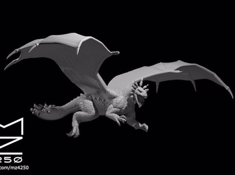 Image of Young Amethyst Dragon Flying