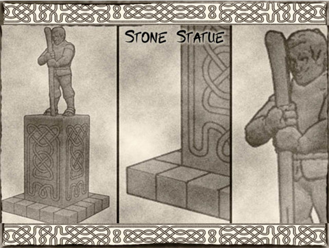 Image of Stone Statue for Dungeons & Dragons, Warhammer Fantasy or tabletop games.