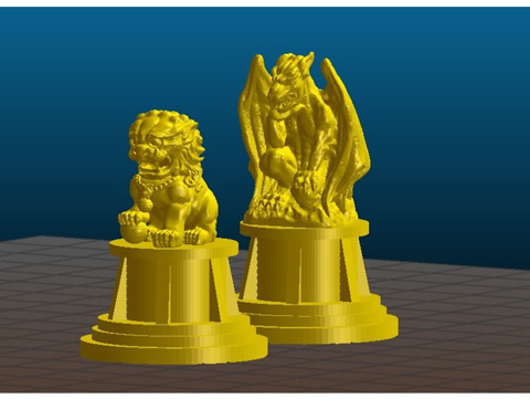 Image of Gargoyle & Dragon statues - Miniature Terrain bits