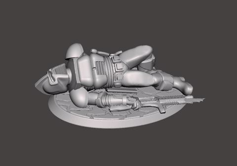 Image of 28mm Dead / Casualty Space Raider Centurion Miniature Marker